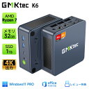 【45％OFFクーポン】GMKtec ミニpc 【AMD Ryzen 7 7840HS 32GB(16GB*2) DDR5 1TB】 ゲーミング Windows11pro Mini PC PCIe 4.0 SSD 2x2.5G LAN 4KHD 3画面 ミニパソコン ゲーム機 minipc Nucbox K6 ニPC Ryzen みにpc デスクトップPC オフィス 業務用 ゲーミングPC